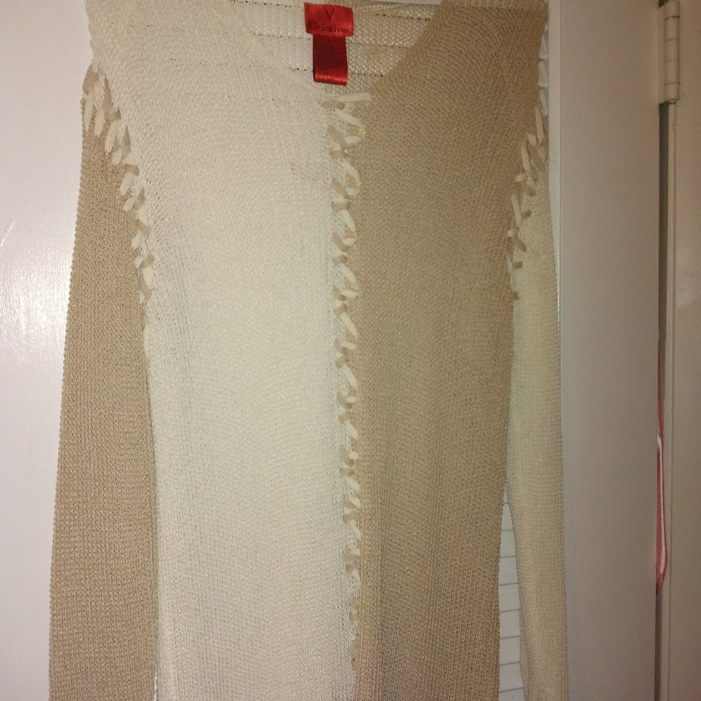 Knit woven top